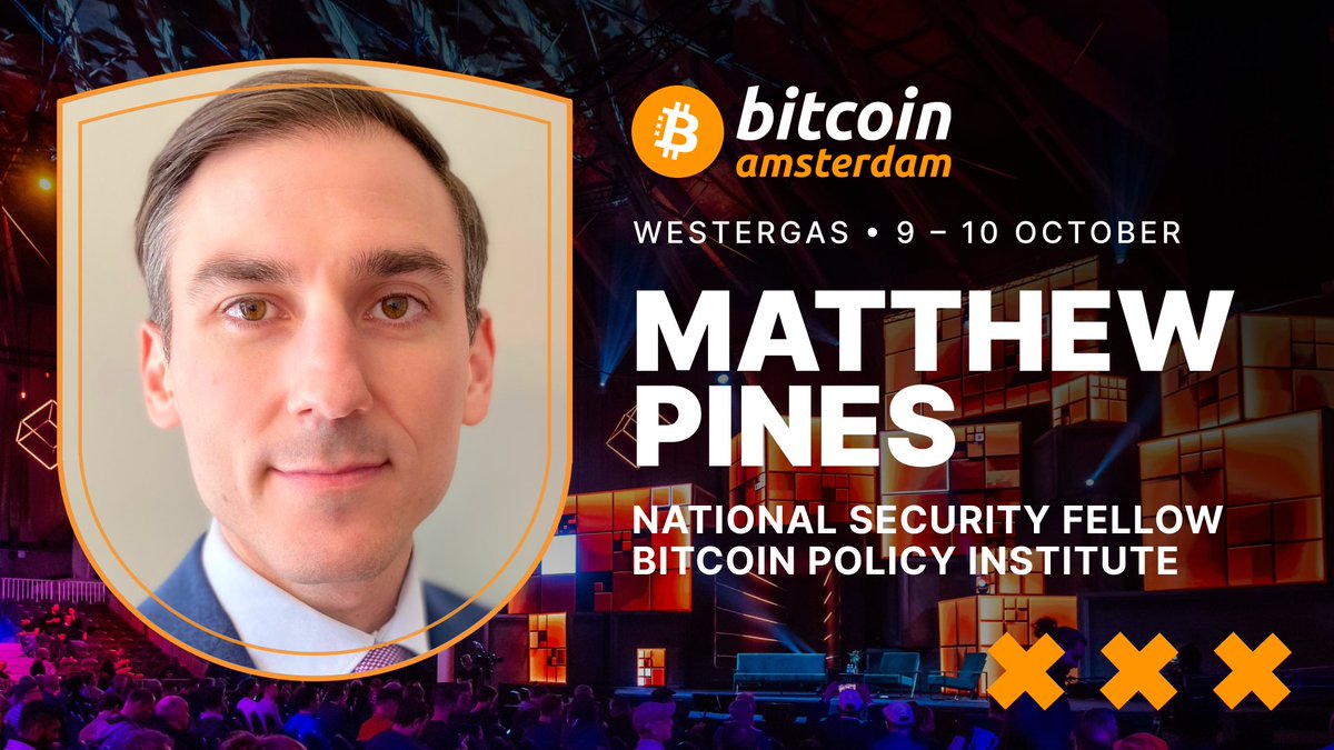 Nation states #Bitcoin adoption will play a significant role in reshaping the geopolitical landscape 👀🌎

We're thrilled to welcome National Security Fellow at Bitcoin Policy Institute, Matthew Pines, as a Bitcoin Amsterdam speaker! 🚀