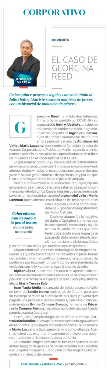 ¿Qué pasa en el #PoderJudicial ?
Caso #GeorginaReed y la violencia de género de los jueces.