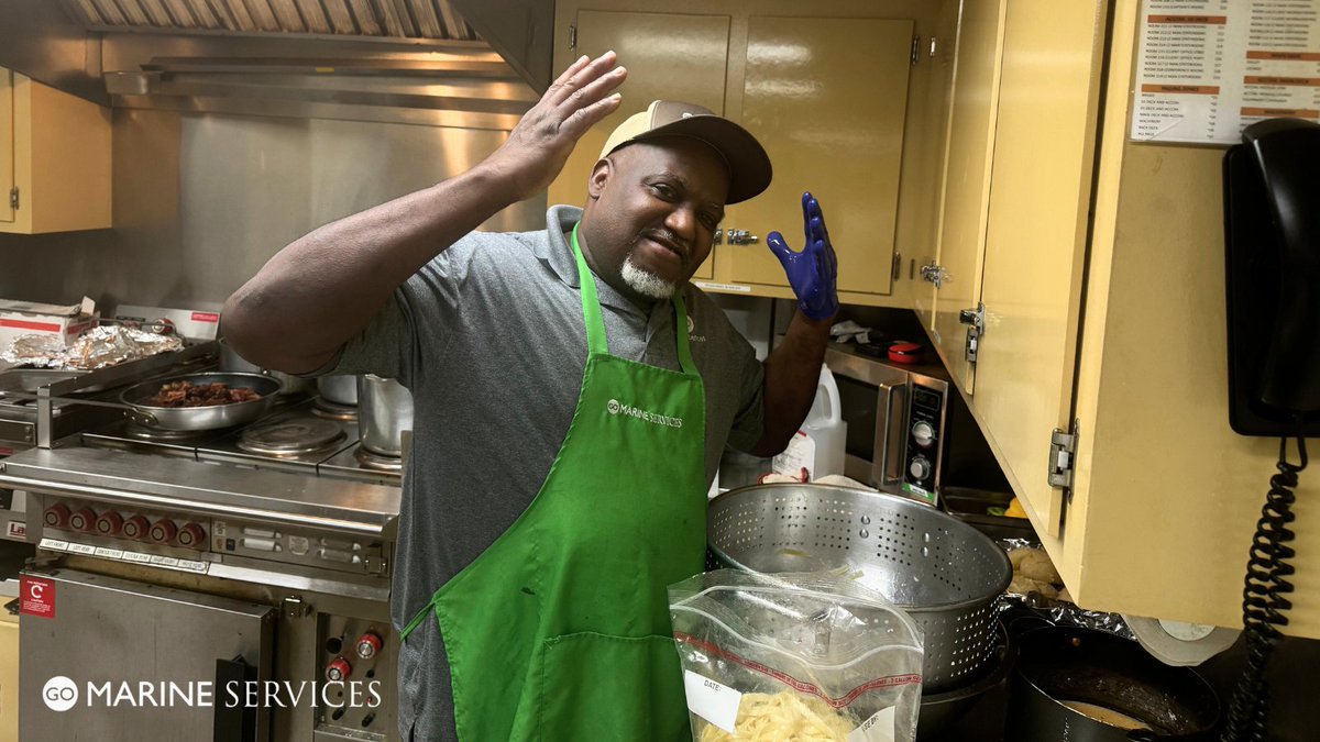 When it comes to food prep aboard a working #maritime #vessel, having clean hands 👐 is just one of the many important safety protocols we take.

To celebrate #LaborDay, GO Marine Services is featuring Albert, “Our Ace” Chief Steward. 

Our customers and their clients love him!