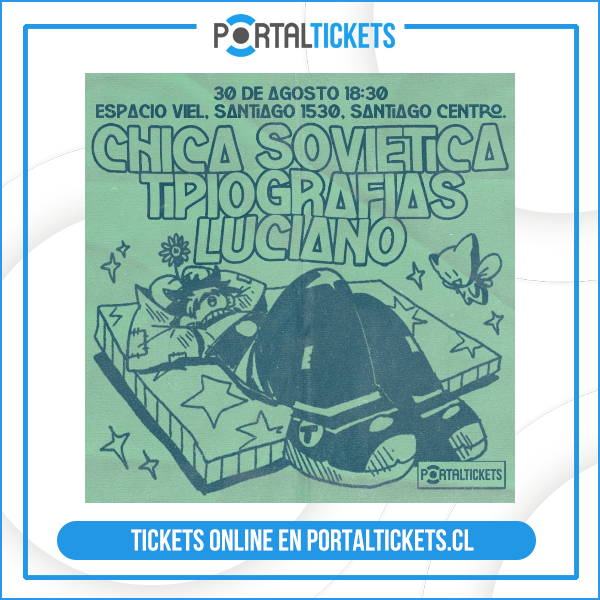 rockywrestling's tweet photo. Código de 10% de descuento DESC76804 en @portaldisc
CHICASOVIETICA, TIPOGRAFÍAS Y LUCIANO EN ESPACIO VIEL
Te invitamos a asistir y a compartir este evento!
Más info y tickets online en: https://t.co/lGOVmQdsZK
#musicachilena #portaldisc #portaltickets https://t.co/xlRSOCNOEu