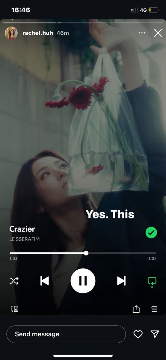LESSERAFIMSPAIN's tweet photo. [INFO] 240830 - La hermana de #HUHYUNJIN, Rachel, muestra su apoyo a "CRAZY" y al vídeo musical además de a la canción coproducida por Yunjin "Crazier" en sus historias de Instagram.

#LE_SSERAFIM #르세라핌 @le_sserafim https://t.co/fYocfVX4Oy