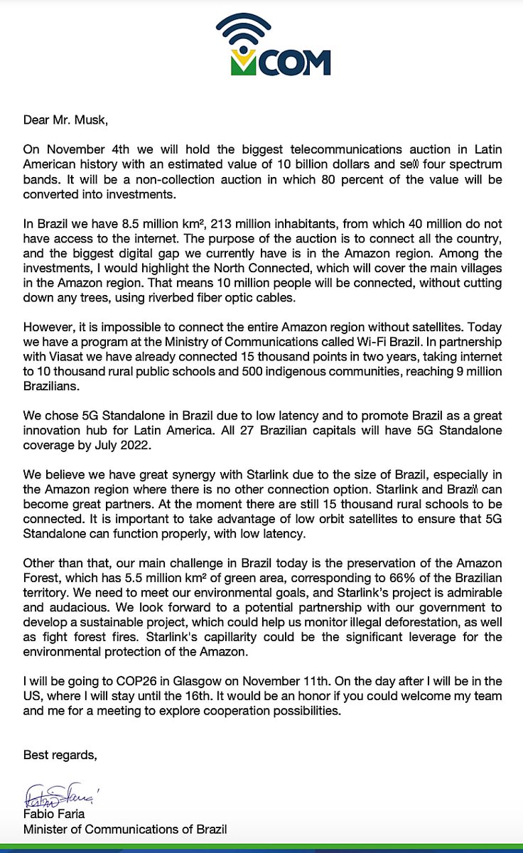 Isso aqui é bom pra último tweet. No dia 16 de março de 2022, publiquei uma reportagem com correspondências entre Starlink e governo Bolsonaro obtidas via LAI. Deixo aqui, como registro histórico, as três mensagens mais importantes. E que explicam o início do fim do X no Brasil.