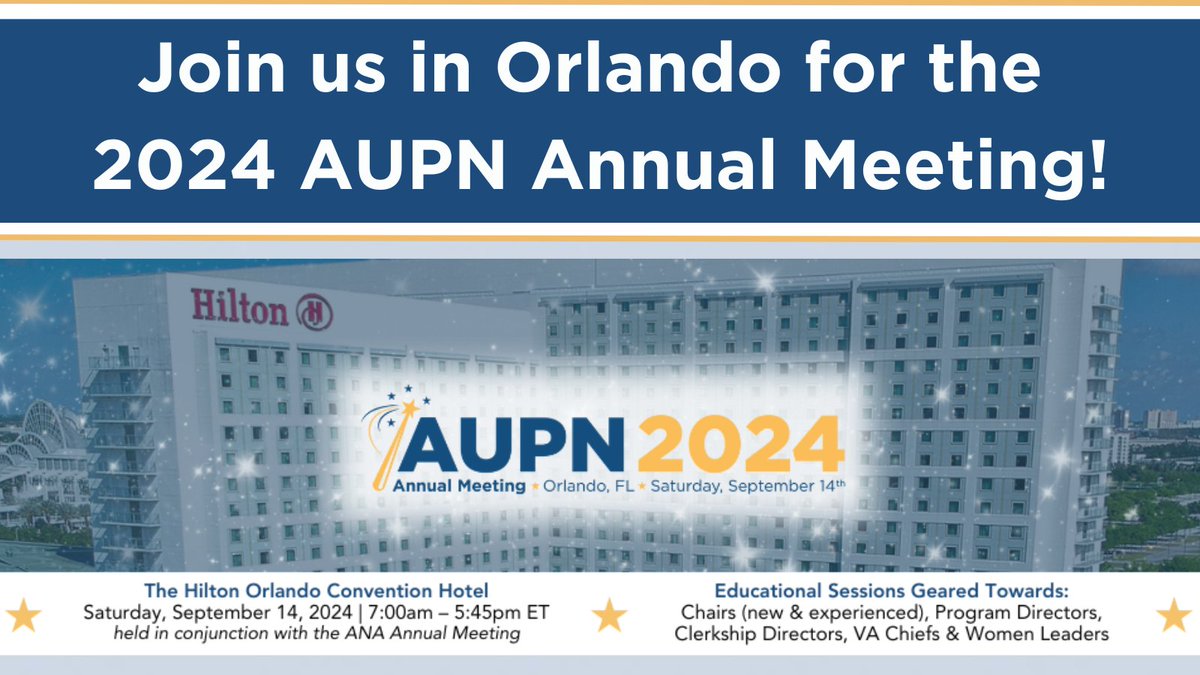 Will we see you at #AUPN2024? Our meeting will bring together #neurology Chairs, Program Directors, Clerkship Directors, &amp; other leaders for unparalleled networking &amp; career development. Join us on 9/14 in Orlando &amp; stay for #ANA2024 as well! <a href="/TheNewANA1/">American Neurological Association</a> 

aupn.org/AUPN2024