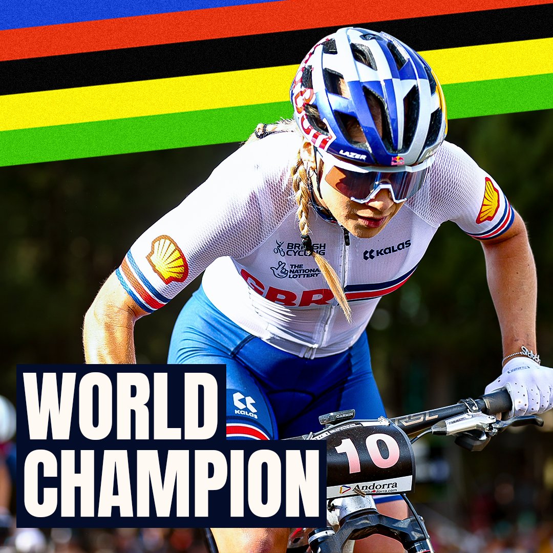 EVIE RICHARDS, 2024 WORLD CHAMPION!! 🔥🌈

She wins the UCI MTB World Championships XCO - short track in Andorra 🇦🇩

#PalArinsalAndorra2024