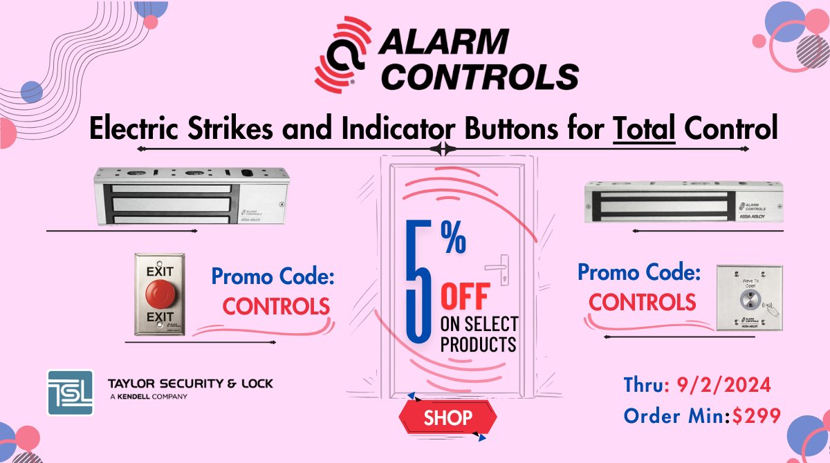 🚨🔒 Protect your space with Alarm Controls! Trusted brand since 1971 &amp; powered by ASSA ABLOY. Get 5% OFF select items with promo code "CONTROLS" until 09/02/2024 with a $299 minimum purchase! #Security #AccessControl 👉 Buy Now (bit.ly/3WQGrha)