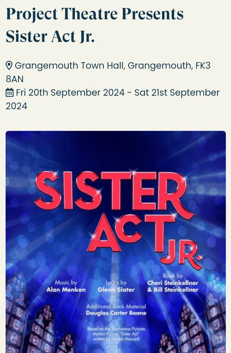 Tickets purchased! I can't wait to support our pupils who will be performing.<a href="/StMungosFalkirk/">St Mungo's HS</a>