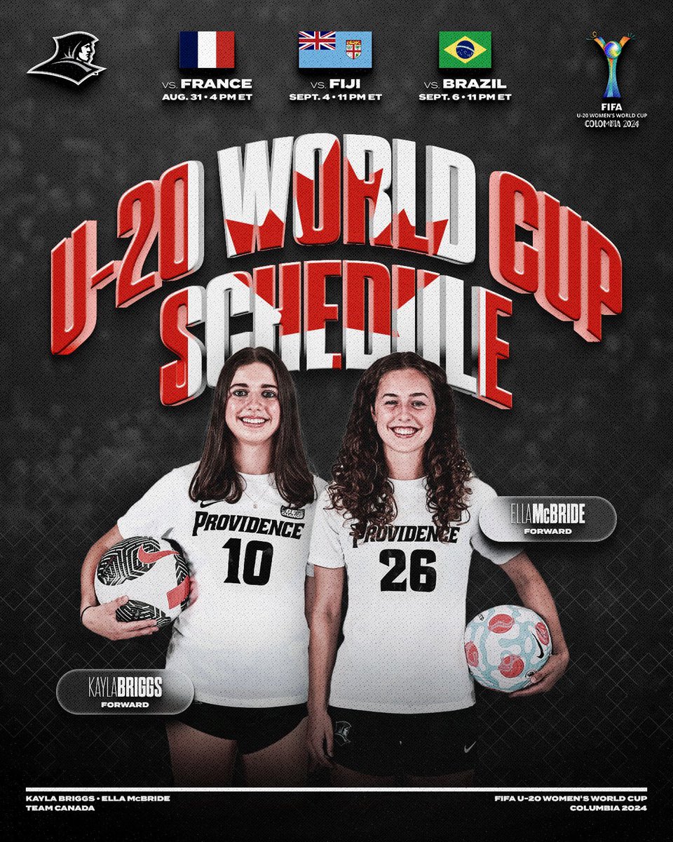 Tune in on Saturday to see Kayla Briggs and Ella McBride compete for team Canada in the U-20 World Cup 
Full schedule below⚪️⚫️🇨🇦
#gofriars