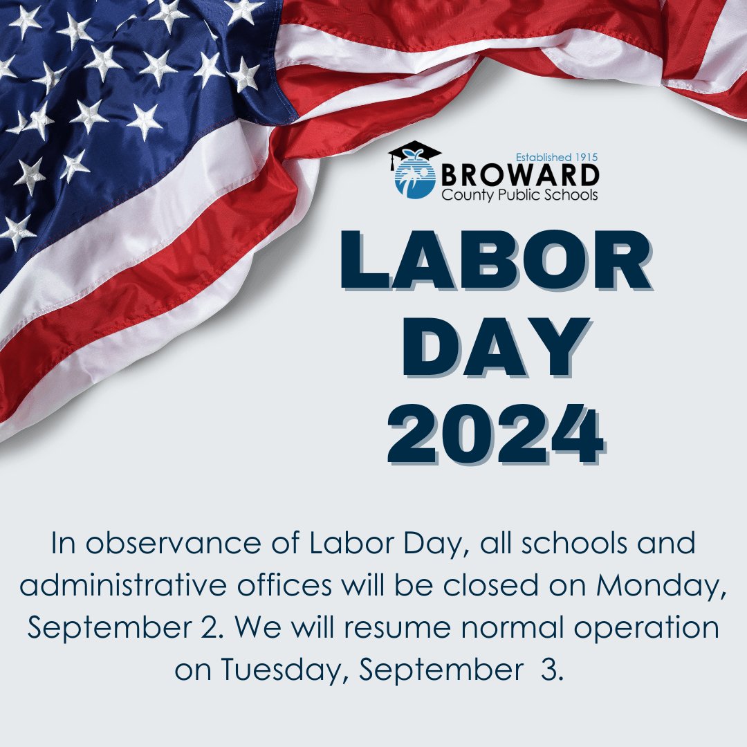 In observance of Labor Day, all schools and administrative offices will be closed on Monday, September 2. We will resume normal operation on Tuesday, September 3.