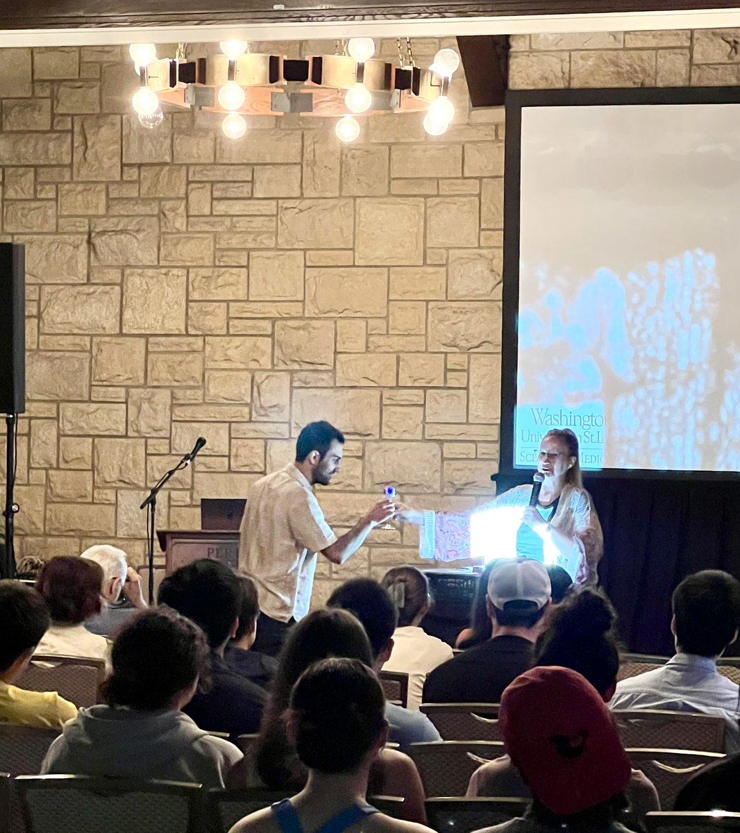 Jen A-Brett (@jablab3) on Twitter photo A wildly ethereal pic to honor the awarding of best retreat postdoc poster to <a href="/Ghandi_Hassan_/">Ghandi Hassan</a> , congrats Ghandi! Thanks Celeste Morley for the awesome tchotchkes!
<a href="/WUSTLImmuno/">WUSTL Immunology</a> <a href="/WUSTLImmPostdoc/">WUSTL Immuno Postdocs</a> @wusm_pathology @WUSTLPCCM @WUDeptMedicine A wildly ethereal pic to honor the awarding of best retreat postdoc poster to <a href="/Ghandi_Hassan_/">Ghandi Hassan</a> , congrats Ghandi! Thanks Celeste Morley for the awesome tchotchkes!
<a href="/WUSTLImmuno/">WUSTL Immunology</a> <a href="/WUSTLImmPostdoc/">WUSTL Immuno Postdocs</a> @wusm_pathology @WUSTLPCCM @WUDeptMedicine