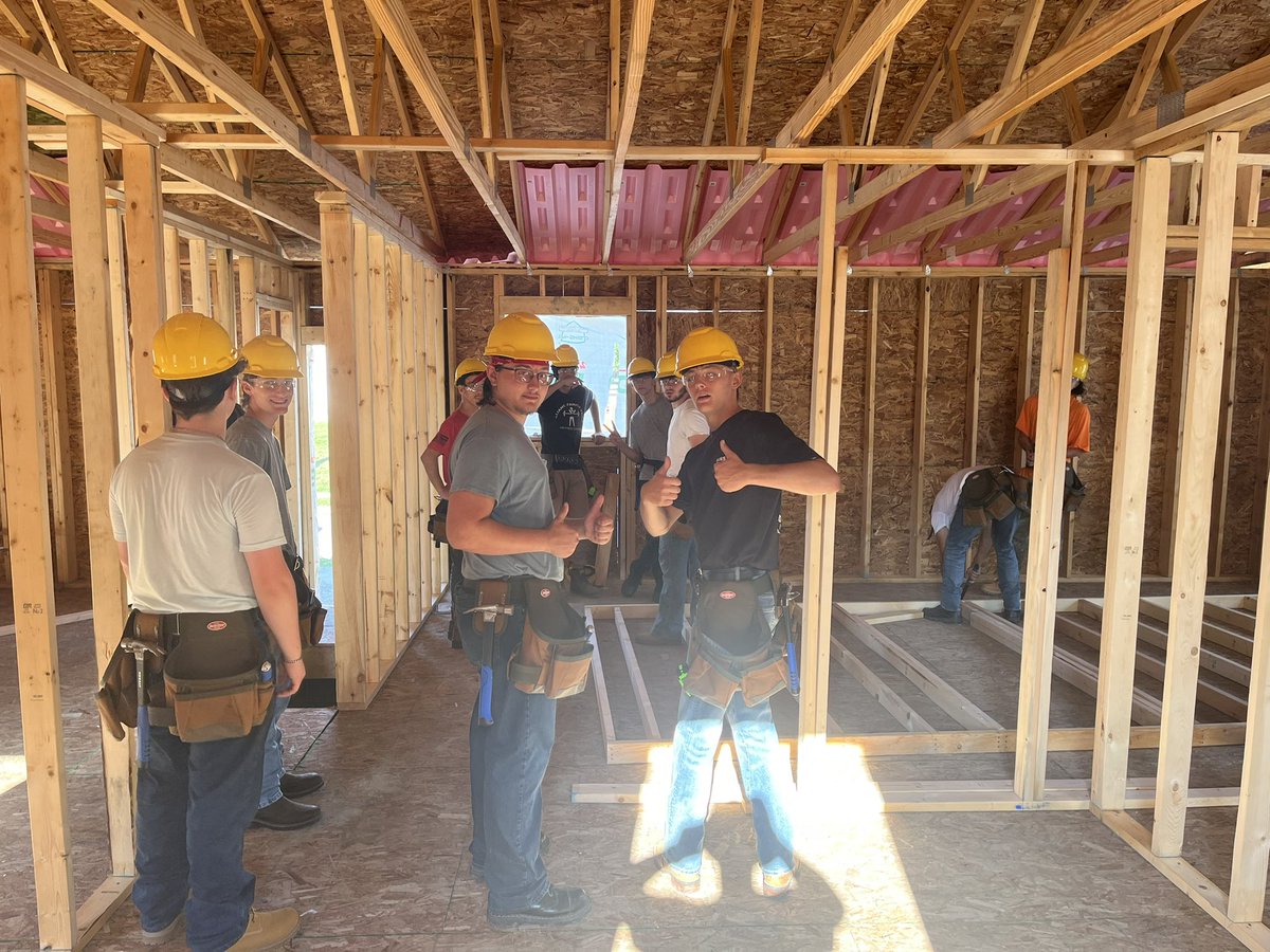 AHS 11th and 12th graders in our Construction Trades career tech class spent time working with Habitat for Humanity!  #RepThatA