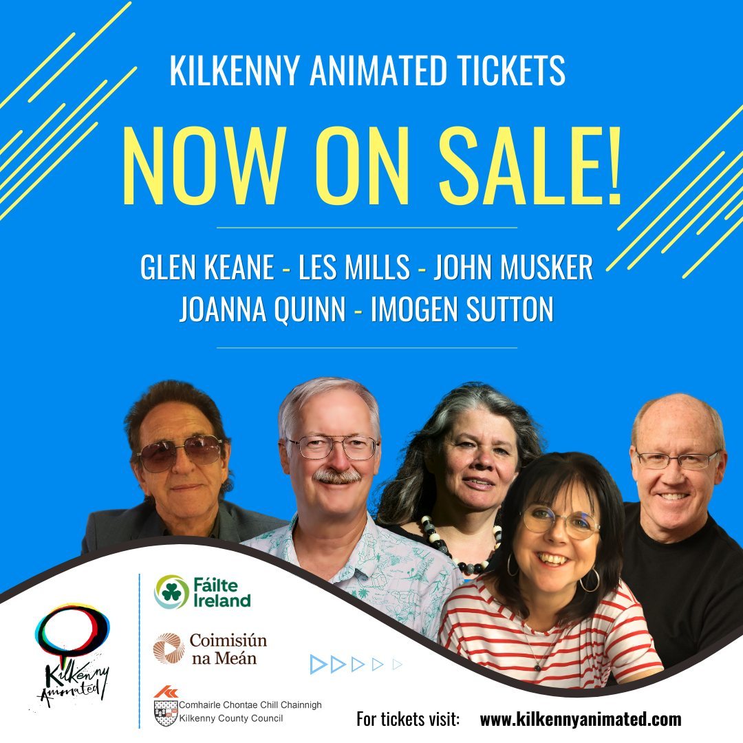 Tickets sales are now OPEN! 

Special guests this year include Glen Keane, Joanna Quinn, Les Mills, John Musker and Imogen Sutton. 

Book now over on kilkennyanimated.com! 

#KilkennyAnimated2024 #KilkennyAnimated #AnimationFestival #IrishAnimation #Festival #Kilkenny