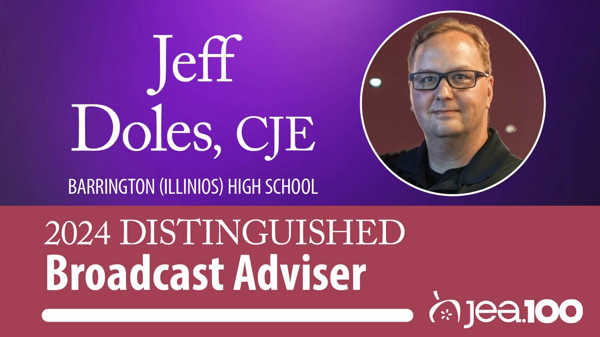 Congratulations Jeff Doles, CJE, of Barrington (Illinois) High School! Doles is a Distinguished Broadcast Adviser. Read more: jea.org/wp/blog/2024/0… <a href="/PapaBear238/">Doc Doles</a> <a href="/238_studios/">BHS-TV</a> <a href="/IllinoisJEA/">IllinoisJEA</a> <a href="/barrington220/">Barrington 220</a>