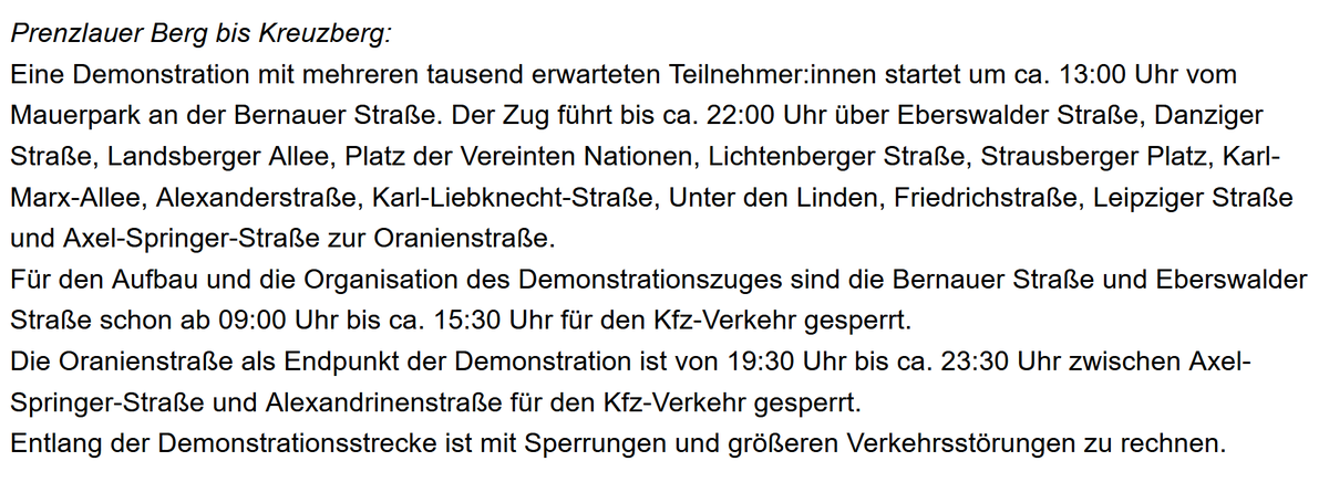 VIZ_Berlin's tweet photo. Um 13:00 Uhr startet der #ZugderLiebe an der Bernauer Straße. Schon ab 09:00 Uhr kommt es zu den ersten Sperrungen.⬇️ https://t.co/01ZlVgOYd4