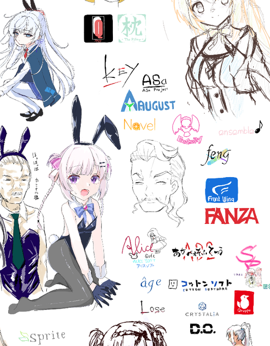 絵チャの空きスペース描くもの思いつかなくてノリで澪さんとロゴ描いてた 