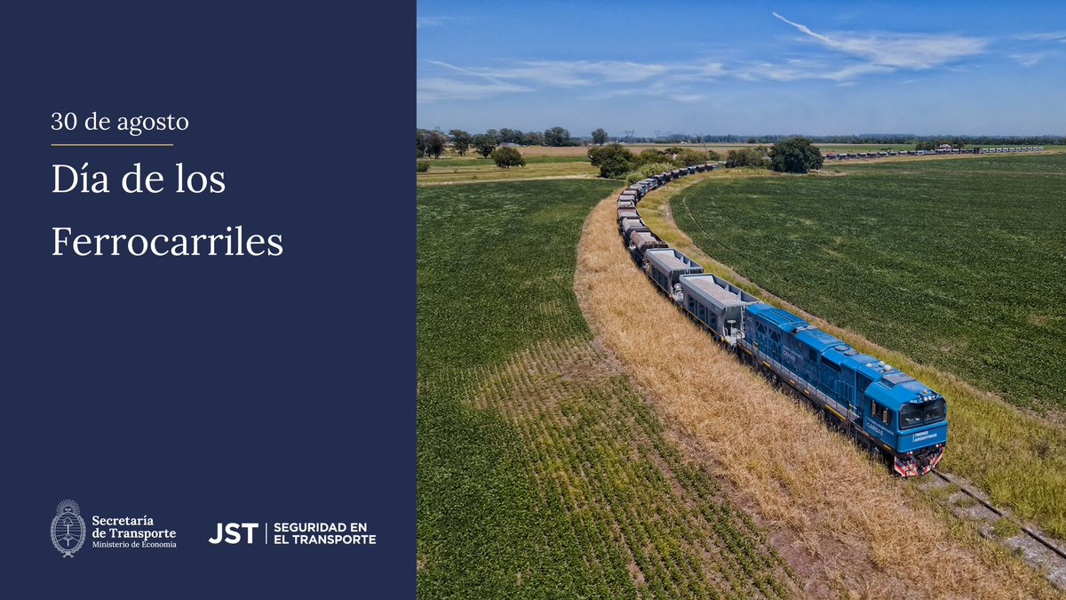 30 de agosto, Día del Ferrocarril

Hoy, conmemoramos el Día del Ferrocarril. Nuestro país cuenta con más de 15.000 kilómetros de vías ferroviarias, fundamentales en el crecimiento de las economías regionales y el traslado de pasajeros a lo largo y ancho de todo el país.