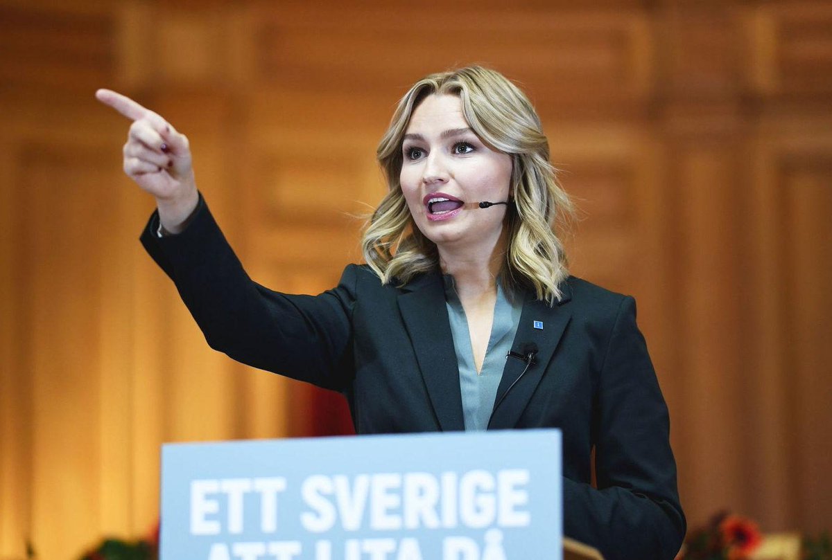 HUGE 🚨 Sweden Deputy PM Ebba Busch announces "Islam needs to adapt to Swedish values otherwise you are NOT WELCOME IN SWEDEN"

She said "Muslims who do not integrate should leave the country. Sharia law doesn't belong here"

"You will not be given asylum, you should leave" -