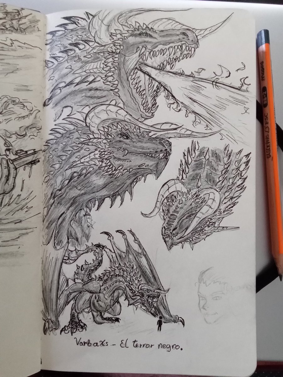 VictorNERO10's tweet image. Varbaxs- &quot;EL TERROR NEGRO&quot; 
Bueno volví a dibujar dragones ;3
#creaturedesign #dragondesign #conceptart #creatureart #dragonart #dndmonsters #sketch