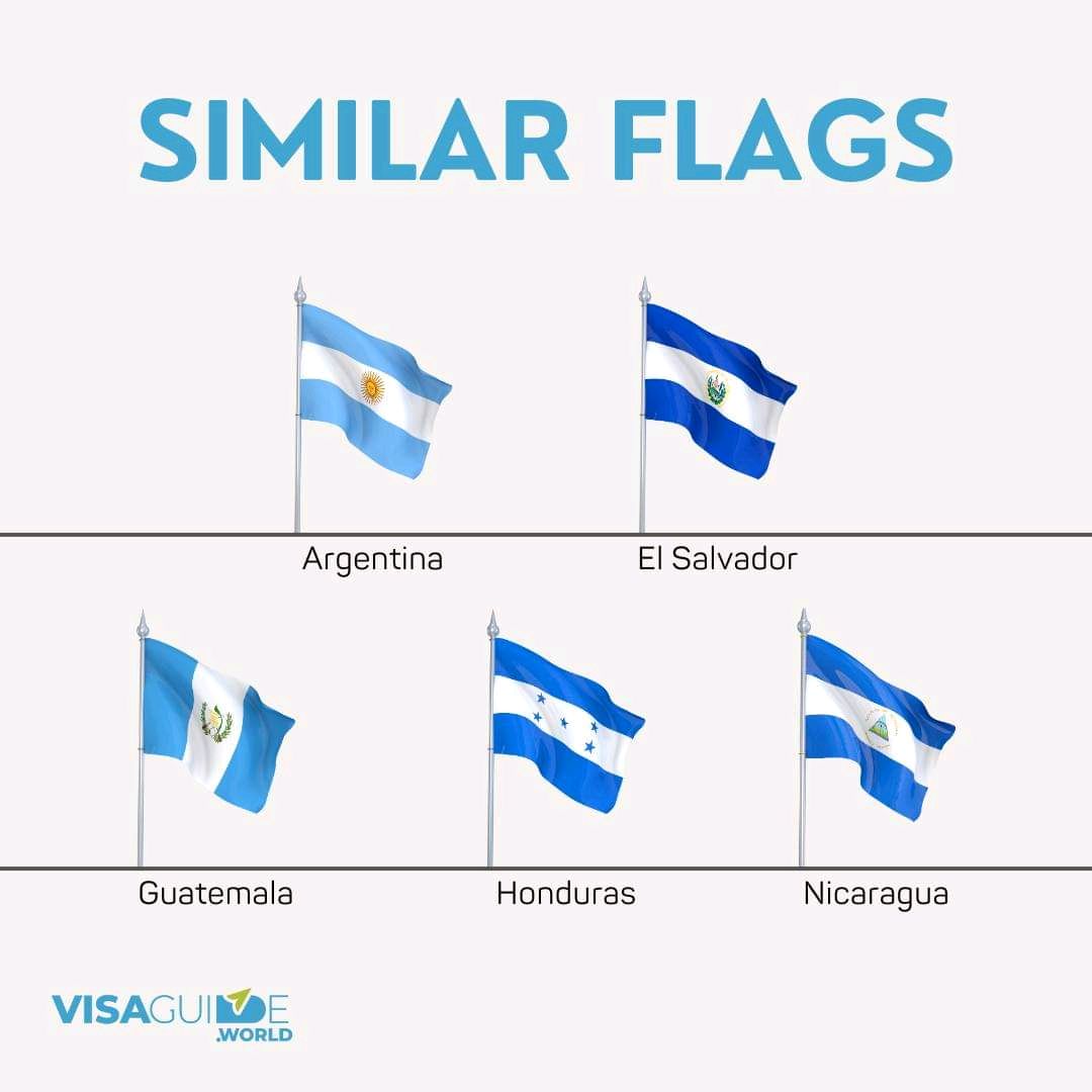 digismarties's tweet image. Ever noticed how 🇦🇷🇸🇻🇬🇹🇭🇳🇳🇮 look alike? From sky blue stripes to striking emblems, these Latin American flags share a sense of unity and heritage. 🌎✨ #similarflags #flag #argentina #elsalvador #guatemala #honduras #nicaragua