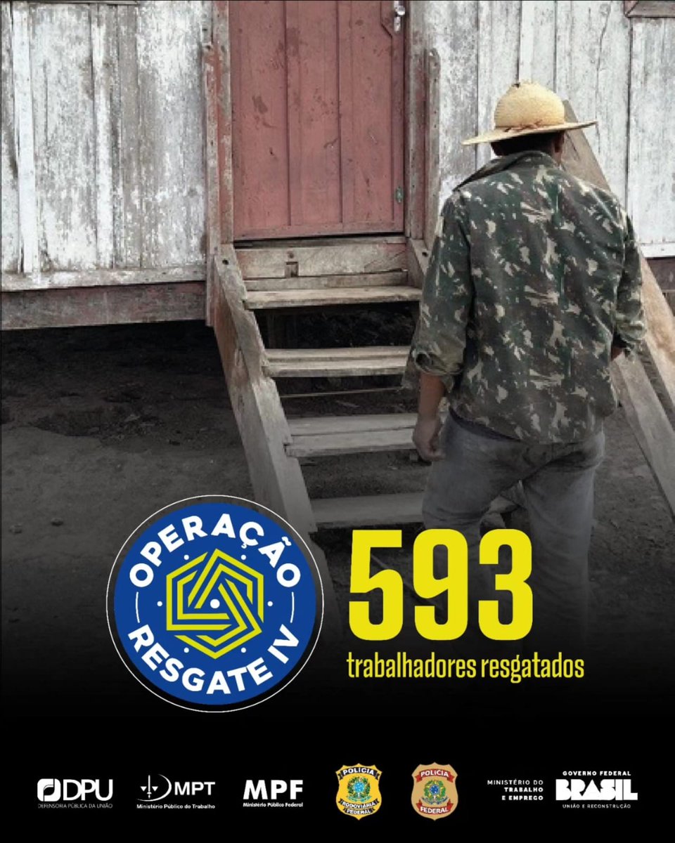 MPT-MG (@mptmg) on Twitter photo 593 trabalhadores são resgatados em condições análogas à escravidão na maior operação da história do Brasil.
Operação Resgate IV ocorreu entre 19 de julho e 28 de agosto, em 15 estados e no Distrito Federal.
Saiba mais: encurtador.com.br/bcIV5 593 trabalhadores são resgatados em condições análogas à escravidão na maior operação da história do Brasil.
Operação Resgate IV ocorreu entre 19 de julho e 28 de agosto, em 15 estados e no Distrito Federal.
Saiba mais: encurtador.com.br/bcIV5