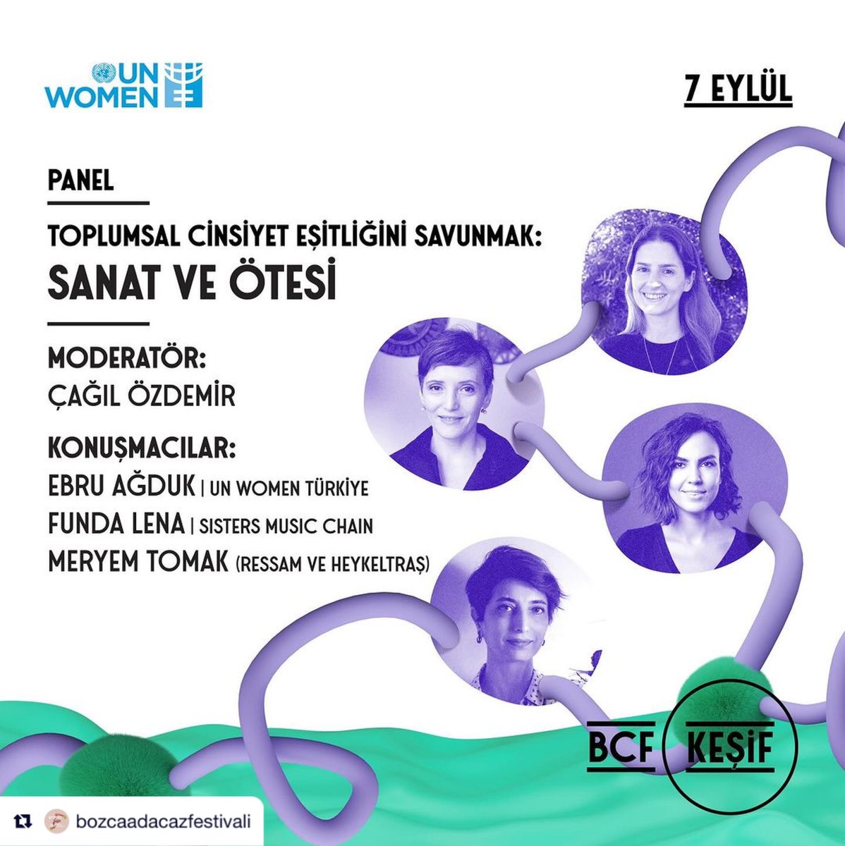 Derneğimizin Yönetim Kurulu Üyesi, aynı zamanda Ressam ve Heykeltıraş <a href="/MeryemtomakMry/">meryemtomak</a> ’ın, <a href="/unwomenturkiye/">UN Women Türkiye</a> ve <a href="/bozcaadacazfest/">Bozcaada Caz Festivali</a> iş birliği ile düzenlenen, toplumsal cinsiyet eşitliği üzerine 'Sanat ve Ötesi' panelinde konuşmacı olarak yer alacağını paylaşmaktan mutluluk duyuyoruz!