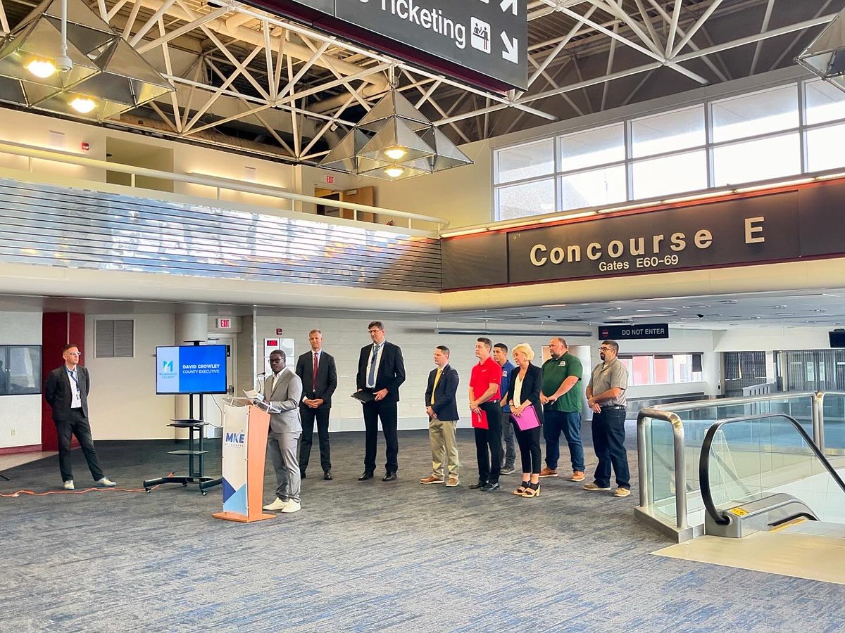 County Executive David Crowley (@davidcrowleywi) on Twitter photo An international terminal at <a href="/MitchellAirport/">MKE - Milwaukee Airport</a> helps bring access to new destinations, improve accessibility, and increase our tourism and economic impact in Milwaukee County. I’m proud to support this project’s grant application for the betterment of our future. An international terminal at <a href="/MitchellAirport/">MKE - Milwaukee Airport</a> helps bring access to new destinations, improve accessibility, and increase our tourism and economic impact in Milwaukee County. I’m proud to support this project’s grant application for the betterment of our future.