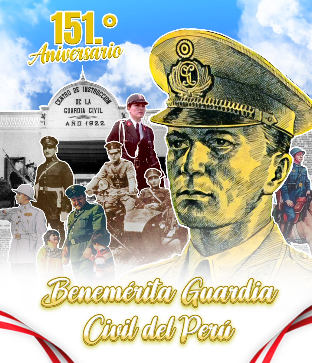 PoliciaPeru's tweet photo. 🎉| ¡Feliz 151.º aniversario de la Benemérita Guardia Civil del Perú!
Agradecemos a quienes, con su legado y dedicación, marcaron un impacto duradero en el servicio a la patria. https://t.co/CboIHDHF4B