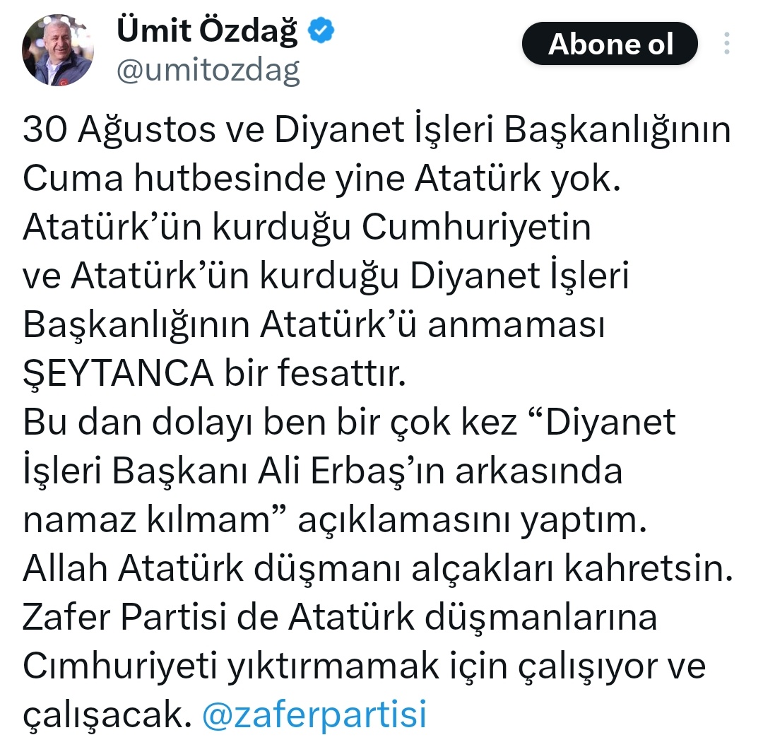 Ali Şeriati'nin:
'Bir hakikati yok etmek istiyorsan; ona iyi saldırma, onu kötü savun' sözünün adeta kan ve can bulmuş halidir bu tavır.

Atatürk'e; sorgusuz muhabbet besleyenin giderek uzaklaşmasını, beslemeyenin de giderek düşmanlaşmasını başta bu ve bunun gibi etki ajanları