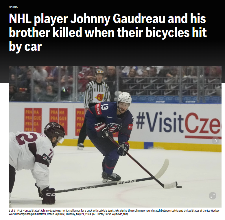 MADDNational's tweet image. MADD is devastated by the tragic loss of NHL player Johnny Gaudreau and his brother Matthew, both killed by an alleged drunk driver. Their deaths were 100% preventable. MADD stands with the Gaudreau family. We need the HALT Act’s anti-drunk driving tech to end this violent crime.…