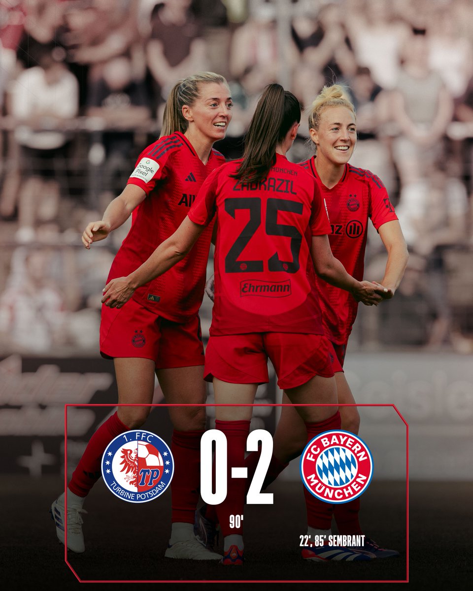 FCBfrauen's tweet photo. Erstes #DieLiga-Spiel, erster Sieg!
Linda Sembrants Doppelpack sichert uns die ersten drei Punkte in dieser Saison. 🔴⚪
#PDMFCB #FCBayern https://t.co/7RP9x5K2sO