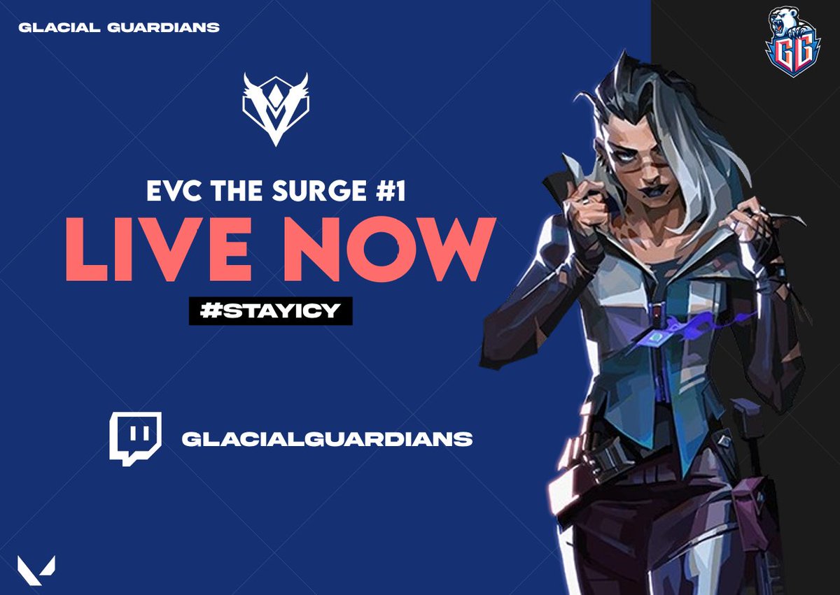 WIR SIND LIVE🤩

Unsere Caster <a href="/venirr14/">venir</a> und <a href="/Roien161/">Roien</a> warten auf euch!😎

Es erwarten euch 3x BO3 Spiele des Valorant Teams und die Auflösung des Giveaways!👀

📺LIVE: twitch.tv/glacialguardia…

#VALORANT #ValoGuardians #StayIcy