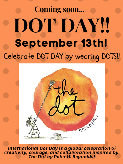 McQElemLibrary's tweet photo. Dot Day is coming!! 🔴🟠🟢🟣🙌Get those dotted-up outfits ready! 💕📚#SeguinReads #MatadorMindset @MatsRead @SeguinISD @McQueeneyESISD https://t.co/oz9co9utP2
