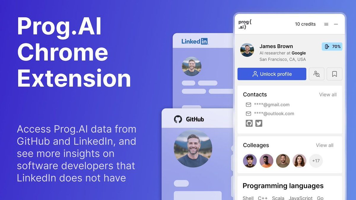 getprogai's tweet image. Introducing our new Chrome Extension for LinkedIn and GitHub! Effortlessly grab candidate emails, organize contact info, and export data to Google Sheets or CSV. Watch the quick video for all the details. You can check it out here: buff.ly/3LYei1t
#ProgAI #TechRecruiter