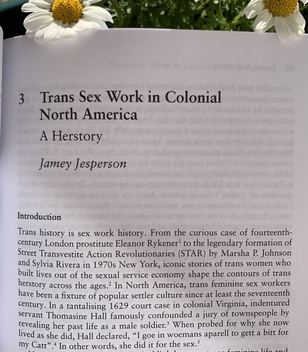 Ecstatic to share my newest (&amp; fav!) pub: "Trans Sex Work in Colonial North America: A Herstory" 💗

It traces the phenomenological link between trans femininity &amp; sex work across time, zooming in on three micro-histories of trans women from 1650 to 1840. 
#transhistory #histsex