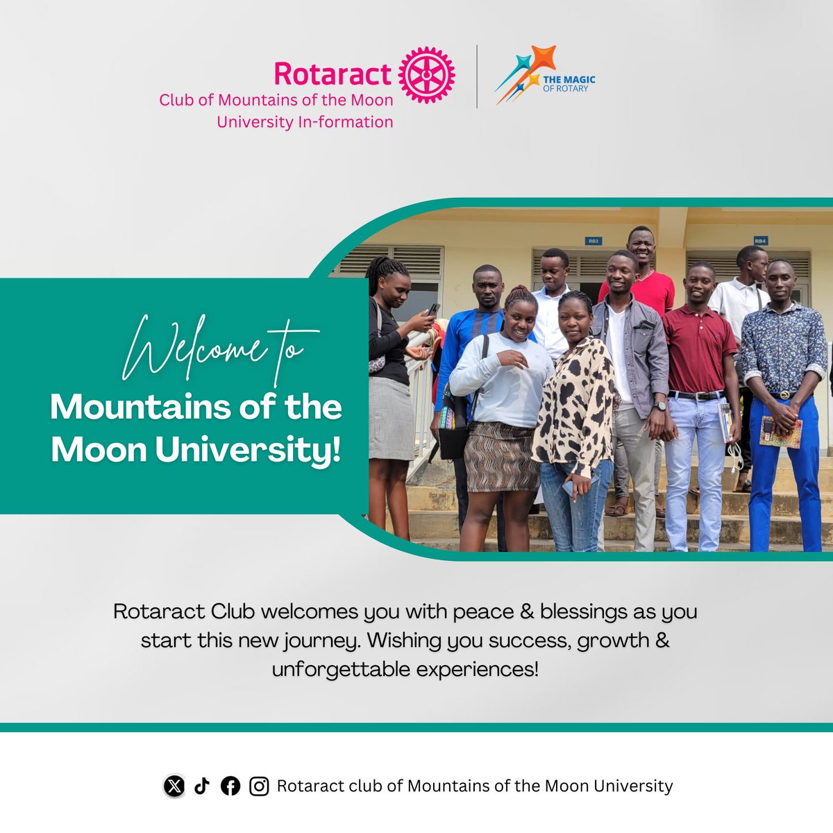 AmanyireBriana's tweet image. Today was a blast! We had the amazing opportunity to welcome the new students of @MMU_Uganda at their Freshers' Bash! Congratulations Year 2024 We're thrilled to have you on board! Rotaract Club of MMU is excited to connect, serve, and grow with you! #RotaractMMU #FreshersBash