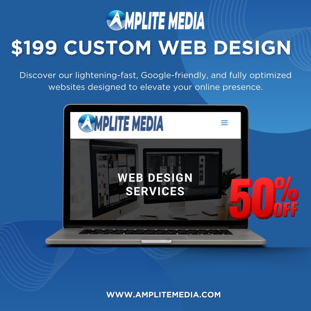 amplitemedia's tweet photo. Need a new website? 

Now’s the perfect time! Get 50% off with Amplite Media! 

Let us build a stunning, user-friendly site that drives results. Don’t miss out! 🌐 
#WebDevelopment #WebsiteDesign #AmpliteMedia #LimitedOffer https://t.co/MVXwM3I0Vh
