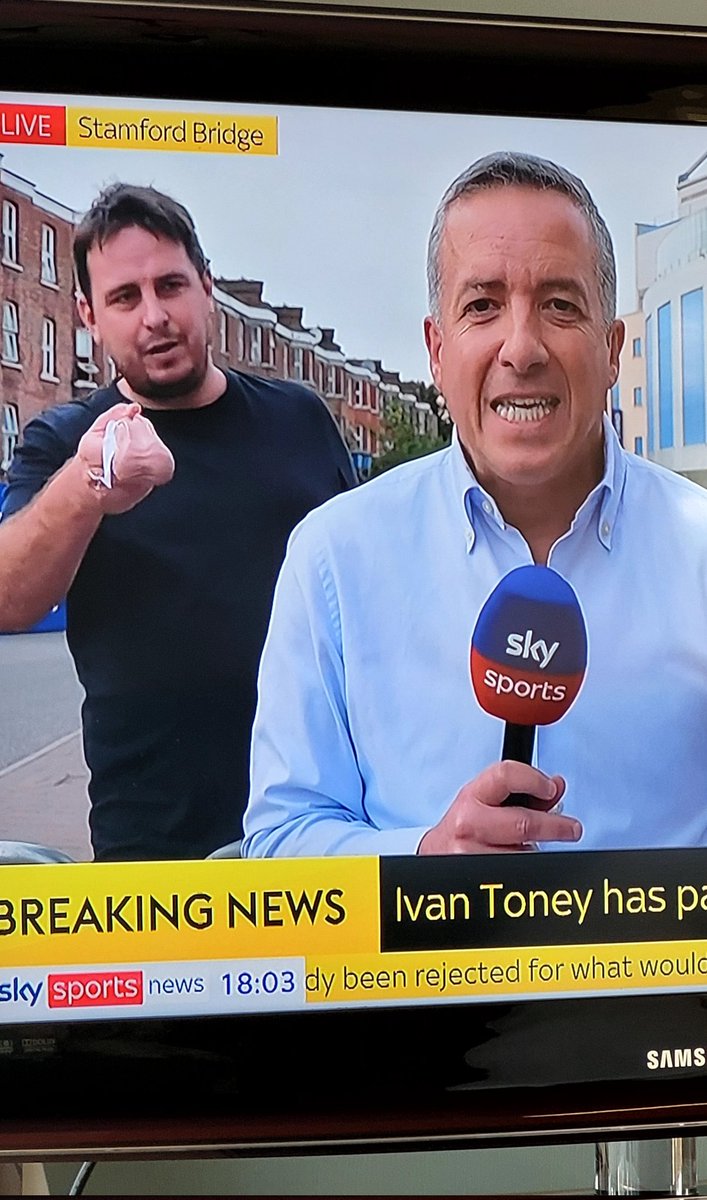 Just on Sky Sports, holding a rubber pair of Bolloxs 😂😂😂