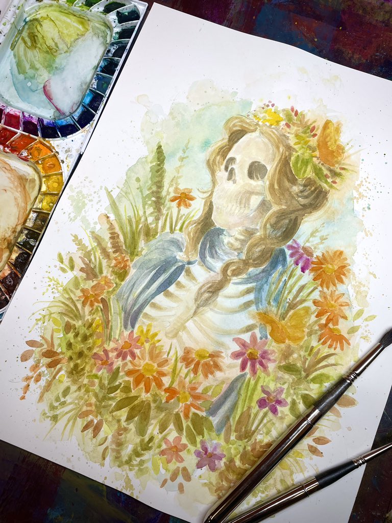 Started a new watercolor study for a future painting this week. It’s really exciting to work with mediums like watercolor, that I don’t get much time with. Always a healthy amount of creativity and frustration to beat them into submission. Color is finished, time for the linework