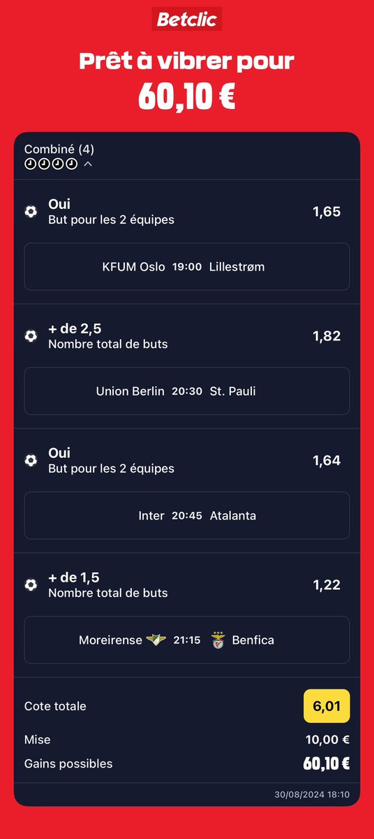 PronextApp's tweet photo. 2 participants (@adrien_06300 et @MollusqueCR7), ont trouvé 2 des 4 prédictions de notre IA 🤖 pour le #TicketduJour
🎁🤑 10€ CASH 🤑🎁 pour eux si notre ticket win ✅
Et 🎁🤑 10€ CASH 🤑🎁 tiré au sort parmi ceux nous qui ♻️ ET ♥️ ce tweet.
#TeamParieur #Pronext https://t.co/gqhqtELch3