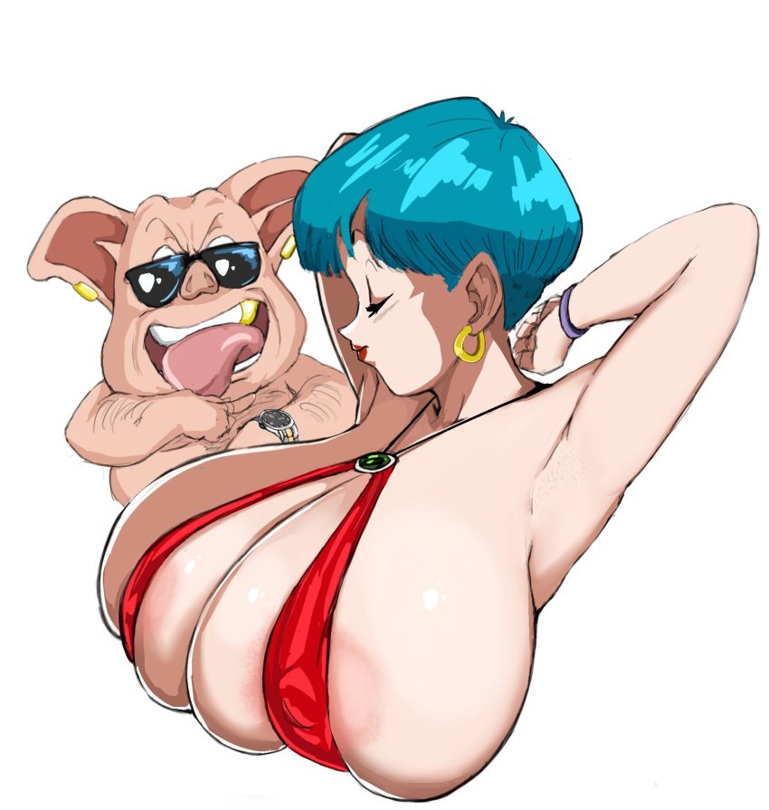 Despite her age,Bulma still got a good looking.

"Hm?~ What are you looking at?..My appearance?~"
