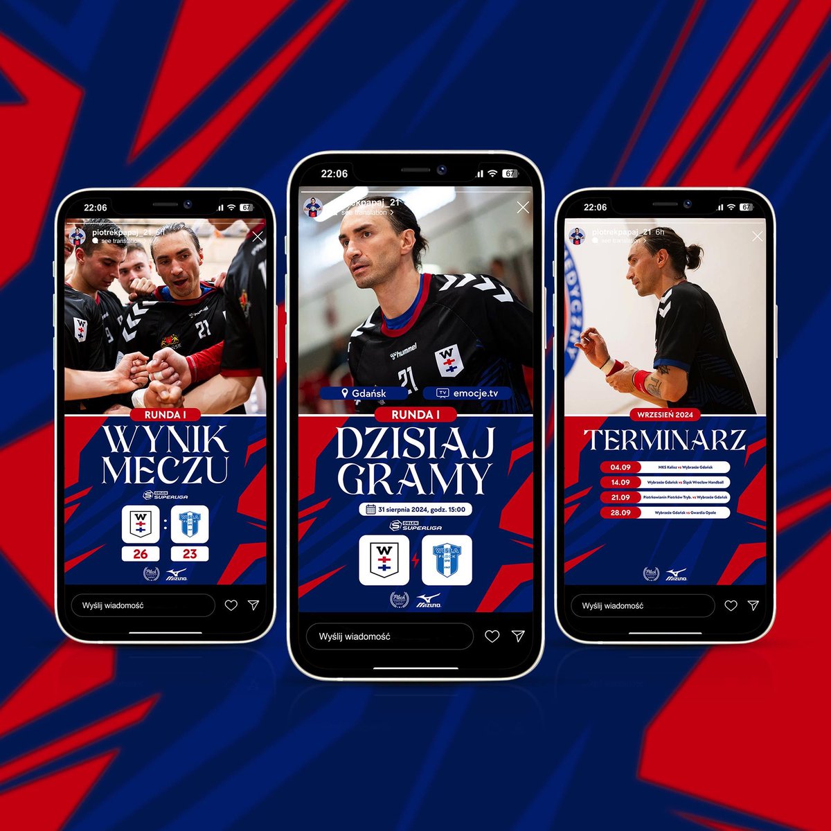 Rusza nowy sezon <a href="/orlen_superliga/">ORLEN Superliga</a> 🤾🏻

Przygotowaliśmy projekty graficzne i strategię wizerunkową dla kapitana drużyny WYBRZEŻE GDAŃSK - <a href="/PiotrPapaj/">Piotr Papaj</a> 🔴⚪️🔵

To bardzo rzadkie w tym sporcie, aby zawodnik indywidualnie dbał o swoje kanały Social Media i komunikację z kibicami.🗣️🤳