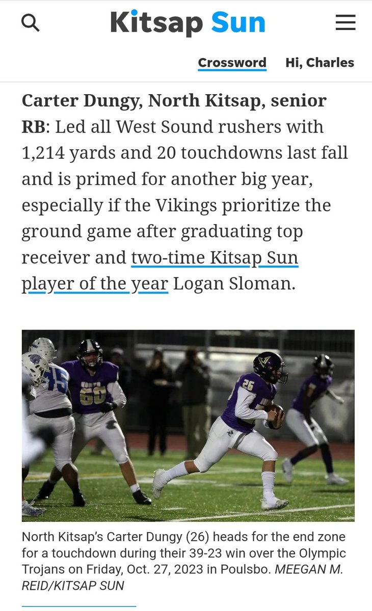 Carter Dungy (@carterdungy) on Twitter photo Thank you <a href="/KitsapSun/">Kitsap Sun</a>💪 Super stoked for this season!
<a href="/TheeNKFootball/">North Kitsap Football</a> <a href="/CoachAtuaia/">Mark Atuaia</a> <a href="/coachbradycrane/">Coach Brady Crane</a> <a href="/CoachTFord/">Thomas Ford Jr</a> <a href="/BrandonHuffman/">Brandon Huffman</a> <a href="/DevinRecord/">Devin Record | Coach, Recruiter, & Scout |</a>
<a href="/JordanJ_/">Jordan Johnson</a> Thank you <a href="/KitsapSun/">Kitsap Sun</a>💪 Super stoked for this season!
<a href="/TheeNKFootball/">North Kitsap Football</a> <a href="/CoachAtuaia/">Mark Atuaia</a> <a href="/coachbradycrane/">Coach Brady Crane</a> <a href="/CoachTFord/">Thomas Ford Jr</a> <a href="/BrandonHuffman/">Brandon Huffman</a> <a href="/DevinRecord/">Devin Record | Coach, Recruiter, & Scout |</a>
<a href="/JordanJ_/">Jordan Johnson</a>