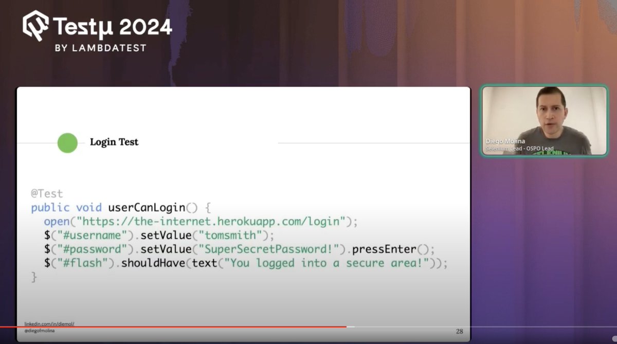 selenide's tweet image. Wow!
Year 2024, Diego Molina from Selenium project officially recommends using Selenide:

lnkd.in/dEniq--q