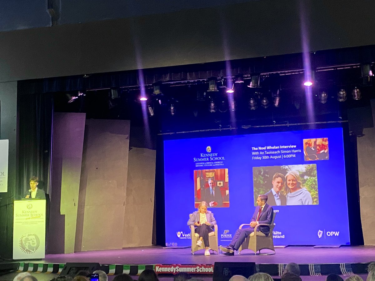 Aisling Brady 🇺🇦 (@aislingbrady_) on Twitter photo Taoiseach <a href="/SimonHarrisTD/">Simon Harris TD</a> joins <a href="/JFK_SS/">Kennedy SummerSchool</a>, opened by Seamus Whelan and hosted by <a href="/smcs/">Sinéad McSweeney</a>, as we remember the late Noel Whelan. “I think one of the biggest risks to solving problems is hopelessness…the way you lead you have to show people hope.” <a href="/SimonHarrisTD/">Simon Harris TD</a> discussing climate Taoiseach <a href="/SimonHarrisTD/">Simon Harris TD</a> joins <a href="/JFK_SS/">Kennedy SummerSchool</a>, opened by Seamus Whelan and hosted by <a href="/smcs/">Sinéad McSweeney</a>, as we remember the late Noel Whelan. “I think one of the biggest risks to solving problems is hopelessness…the way you lead you have to show people hope.” <a href="/SimonHarrisTD/">Simon Harris TD</a> discussing climate