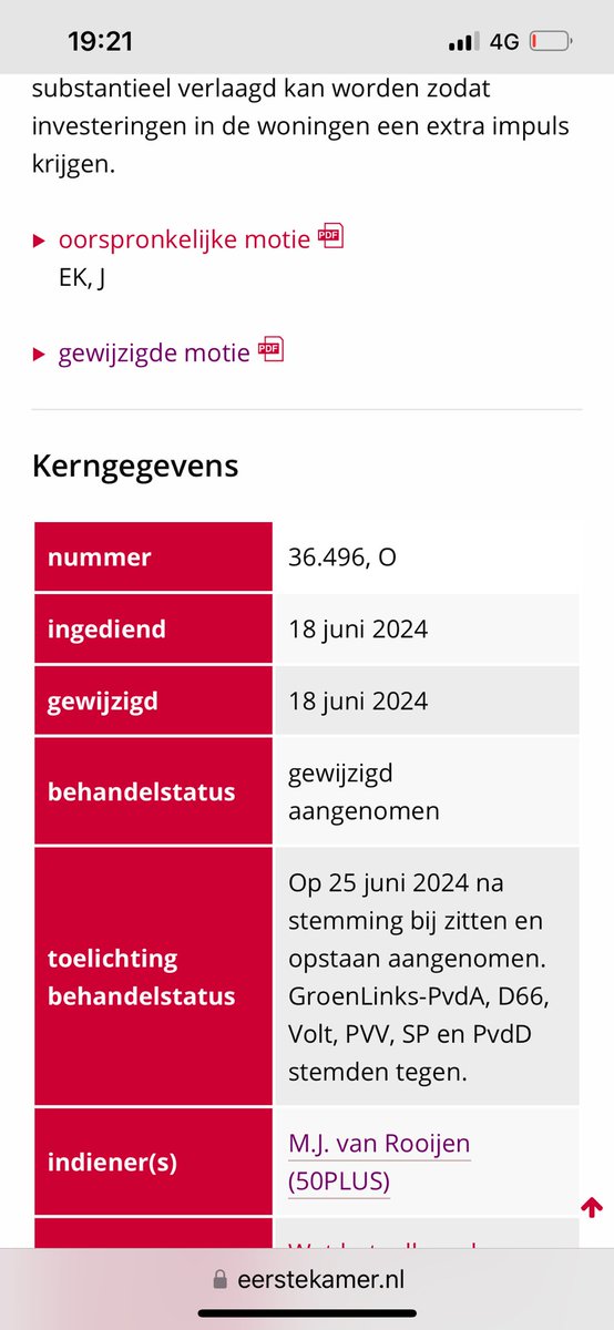 Motie van Rooijen is uitgevoerd 

Overdrachtsbelasting verlaagd van 10,4% naar 8%
Mijn wens was: tenminste terug naar 8%

Kwestie van gezond verstand

⁦<a href="/EersteKamer/">Eerste Kamer der Staten-Generaal</a>⁩: elke stem telt!

<a href="/ad/">a</a> ⁦<a href="/NUnl/">NU.nl</a>⁩ ⁦<a href="/NOS/">NOS</a>⁩ ⁦<a href="/telegraaf/">De Telegraaf</a>⁩ ⁦<a href="/FD_Nieuws/">FD Nieuws</a>⁩  ⁦<a href="/VNONCW/">VNO-NCW</a>⁩