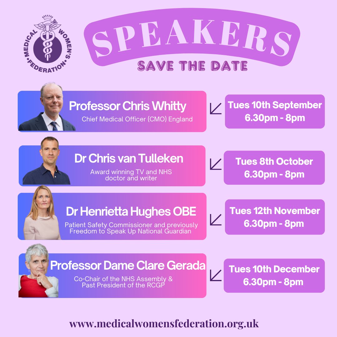 medicalwomenuk's tweet photo. Join us for our "MWF In Conversation With .."  series featuring some incredible speakers. The webinars will take place on the second Tuesday of each month 6.30-8pm. Sign up here: https://t.co/xGhg0HfyBw https://t.co/h9hVINQXCu