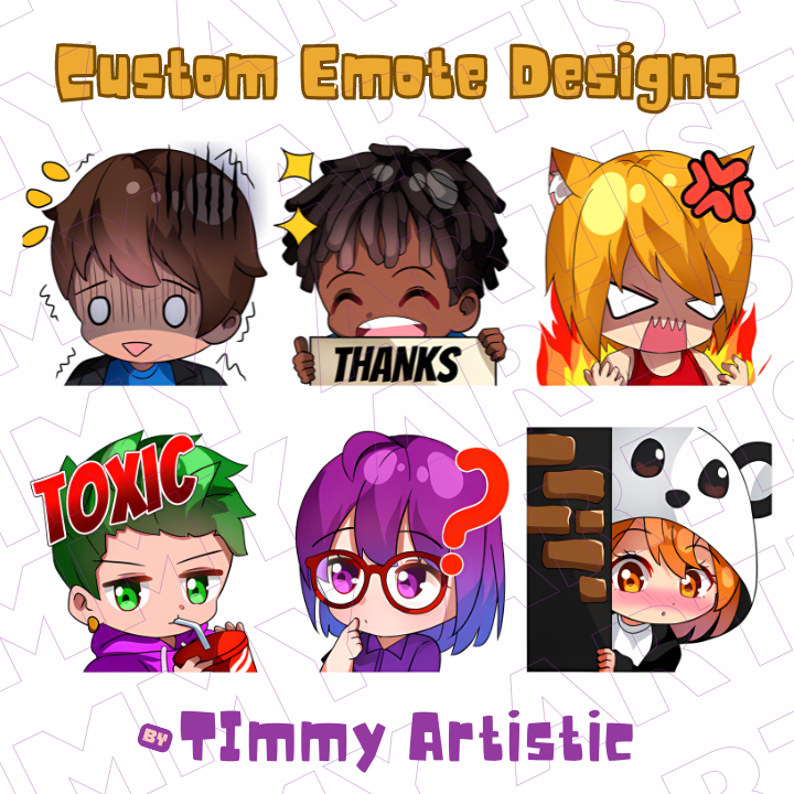 Timmy_Artistic's tweet image. 🎨✨Fresh emotes dropped! Check out the new designs and let them express your vibes! #Twitchstreamer #ClientProject #ThumbnailArt #logo #thumbnail #flyer #brochure #illustration #coverart #vectorart #pixelart #animeart #artist #GFX #graphics #design #designer #merchdesign #nft…
