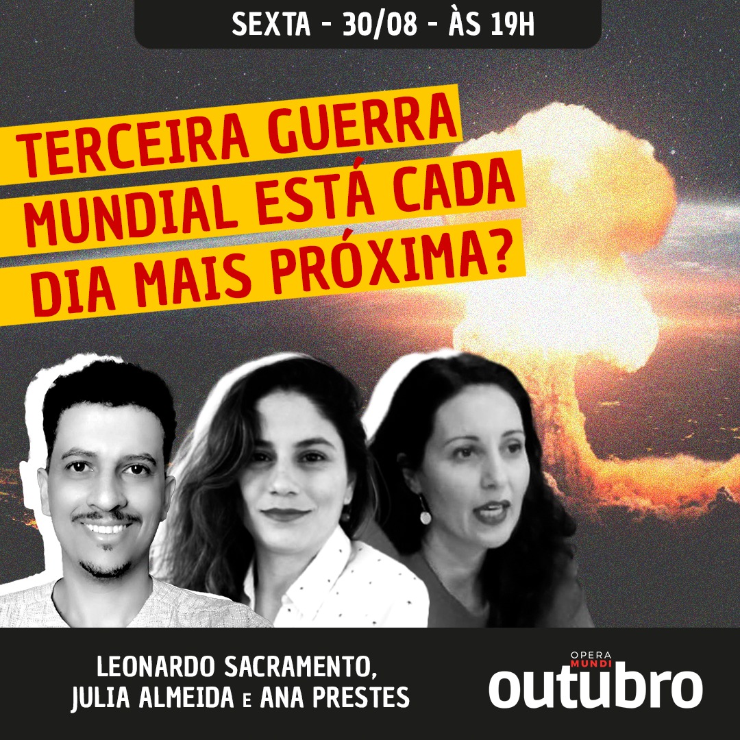 O Outubro desta sexta-feira (30/08) conta com a participação do pesquisador Leonardo Sacramento, da professora <a href="/julia_avs/">Julia Almeida</a> e da cientista social <a href="/anaprestes/">Ana Prestes</a> para discutir a possibilidade de uma nova guerra mundial

Não perca às 19h:
➡️youtube.com/live/lZFBAhNts…