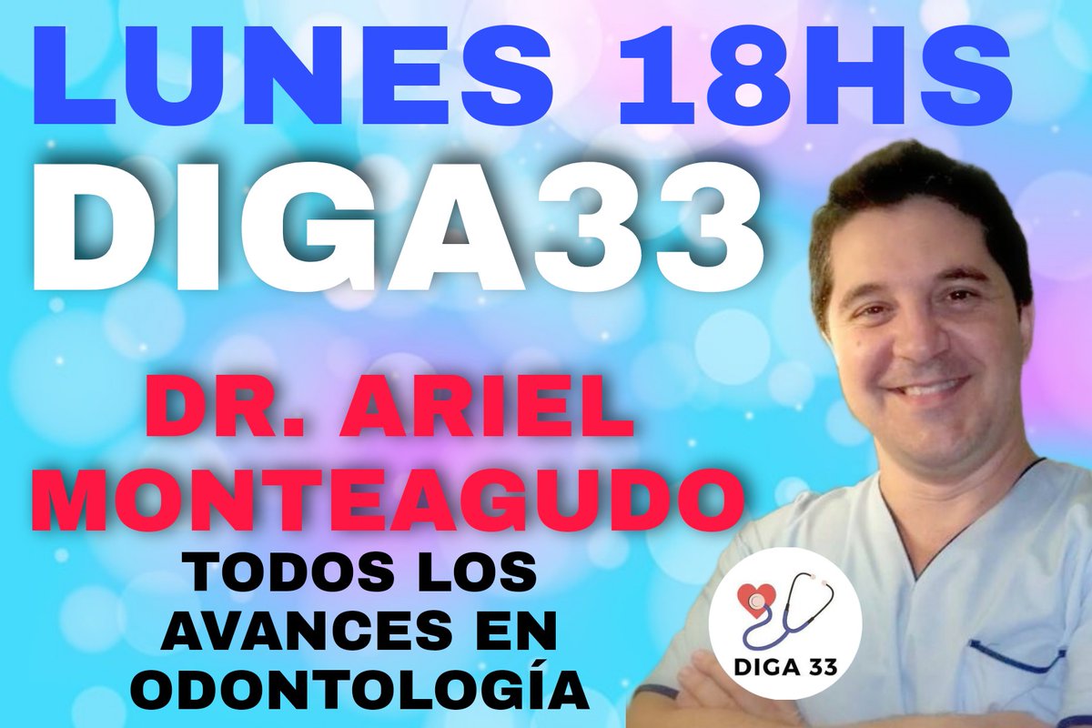 ProgramaDiga33's tweet photo. ¡ATENCIÓN! 🚨📻

¡Este Lunes 18hs en "Diga33"! 🎙️

El Dr. Ángel Ariel Monteagudo, especialista en periodoncia, será nuestro invitado en el programa de radio "Diga33" conducido por el Dr. Juan José San Pedro. 🤝

¡No te pierdas esta entrevista exclusiva! 📅 https://t.co/V8MJqKFfxL