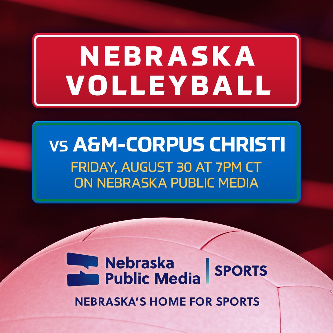 NebPublicMedia's tweet photo. We all know that Nebraska is a volleyball state. As today marks the one-year anniversary of #VBdayInNE, the Nebraska Volleyball squad will also take the court tonight for their home opener against A&M-Corpus Christi πWatch live at 7pm CT on Nebraska Public Media πΊ https://t.co/PMFJZ1BzC4