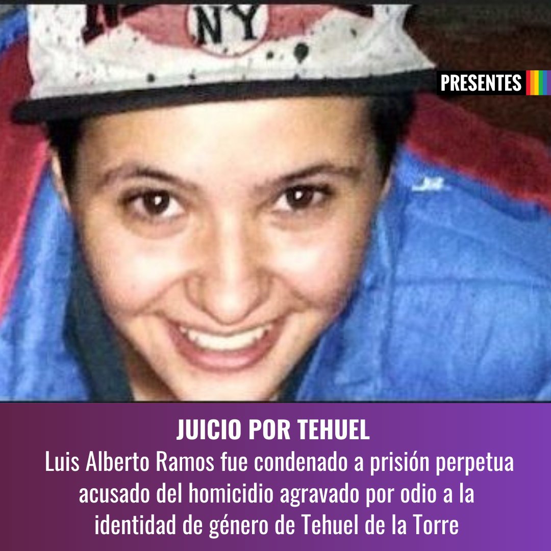 🇦🇷⚖️🏳️‍⚧️¡Justicia por Tehuel de la Torre!
📢X primera vez el crimen de un varón trans es juzgado y el acusado recibe una condena con argumentos ejemplares. #FueTRANShomicidio
💥Luis Alberto Ramos fue sentenciado a prisión perpetua.
🏳️‍⚧️La justicia también contempló medidas sociales